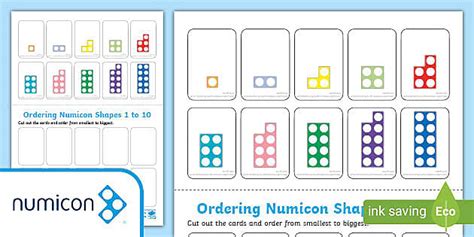 Ordering Numicon Shapes 1 to 10 Worksheet | Counting