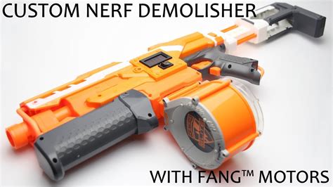 Custom Nerf Demolisher Mod- With Fang Revamped™ Motors & Volt-Meter - YouTube