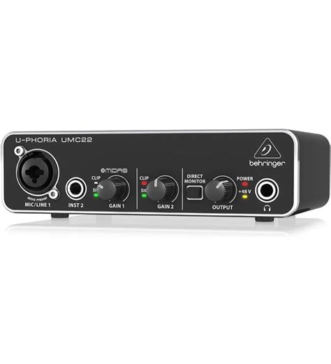 Behringer U-PHORIA UMC22 - Audiophile 2x2 USB Audio Interface with MIDAS Mic Preamplifier ...