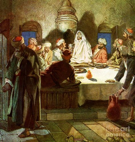 Jesus tells his disciples that he will be betrayed Painting by William ...