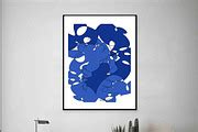 Printable Abstract White Blue Art, a Decorative Illustration by RegiaArt