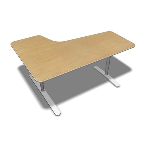 BEKANT Table top right 160 x 110 + Underframe, birch veneer - Design and Decorate Your Room in 3D