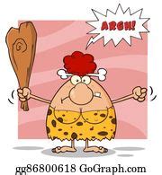 10 Grumpy Red Hair Cave Woman Clip Art | Royalty Free - GoGraph