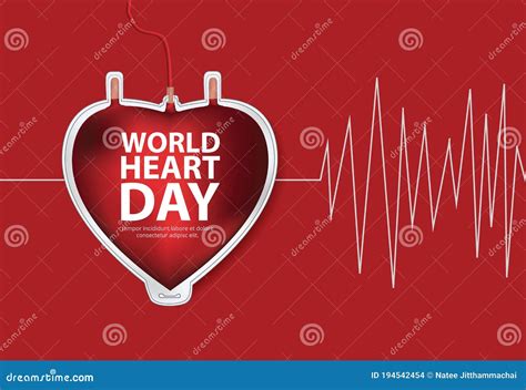 World Heart Day Poster Design Template Stock Vector - Illustration of life, beat: 194542454