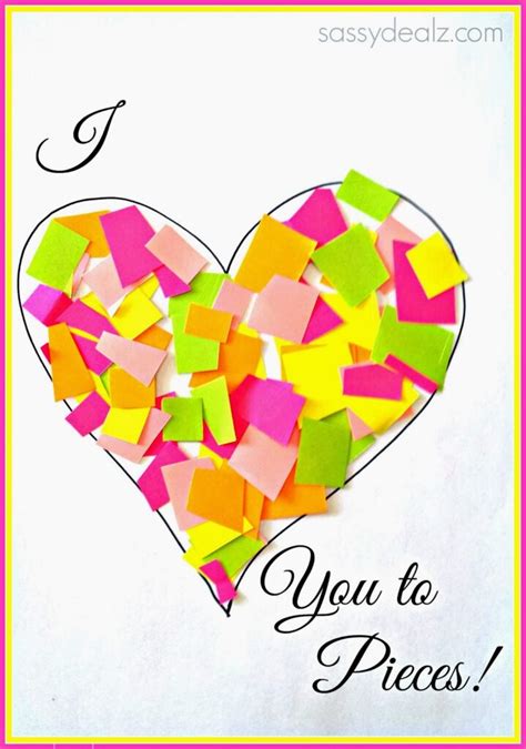 "I Love You to Pieces" Heart Craft For Kids {Valentine Card Idea} - Crafty Morning