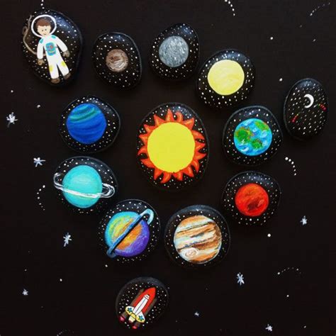 RESERVED for Arin - Solar System / Outer Space Painted Rocks | Painted rocks, Space painting ...