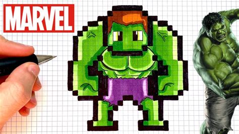 TUTO DESSIN HULK PIXEL ART AVENGERS - YouTube