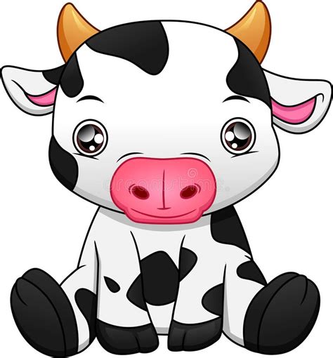 Cute Baby Cow Cartoon on White Background Stock Vector - Illustration of cattle, icon: 182019534