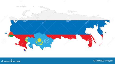 Eurasian Economic Union Territory On World Map Stock Illustration ...