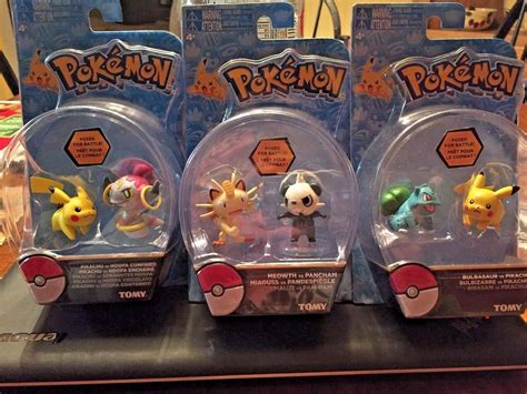 Pokemon Battle Figures Pikachu & Hoopa Bulbasaur & Pikachu & Meowth ...