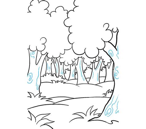 How to Draw a Cartoon Forest in a Few Easy Steps | Easy Drawing Guides ...