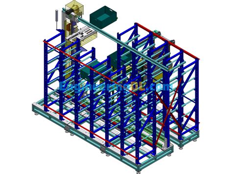 Automated Vertical Storage Warehouse SolidWorks, 3D Exported - Mechanical Engineering Design Library