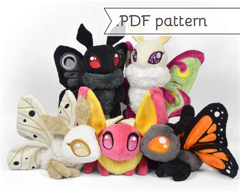 Moth & Butterfly Plush Sewing Pattern .pdf Tutorial Luna Monarch Poodle Mothman - Etsy