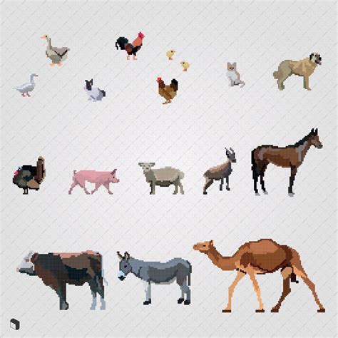 Flat Vector 8Bit Animals - Toffu Co Farm Projects, Design Projects, Photoshop Software, Adobe ...