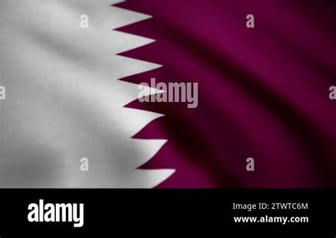 Flag of Qatar. Beautiful 3d animation of Qatar flag in loop mode. Flag ...