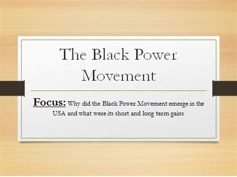 The Black Power Movement | Teaching Resources