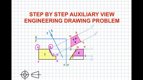 Partial Auxiliary View Problem Step by Step Solution Engineering Drawing - YouTube