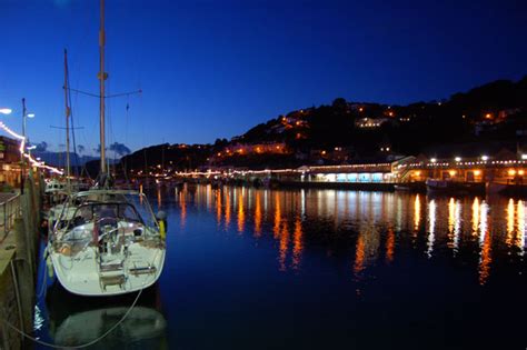 Looe Harbour At Night Free Stock Photo - Public Domain Pictures