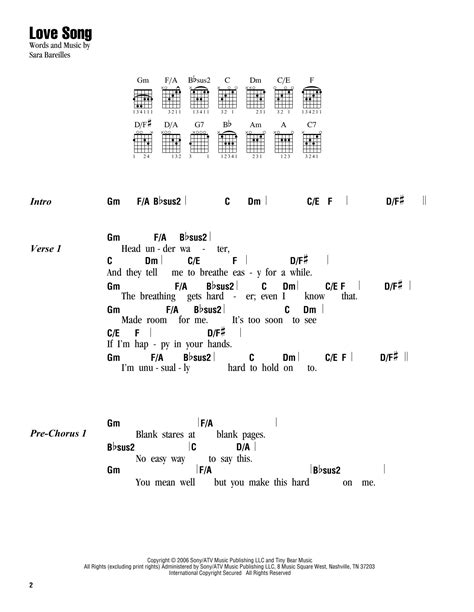 Love Song by Sara Bareilles - Guitar Chords/Lyrics - Guitar Instructor