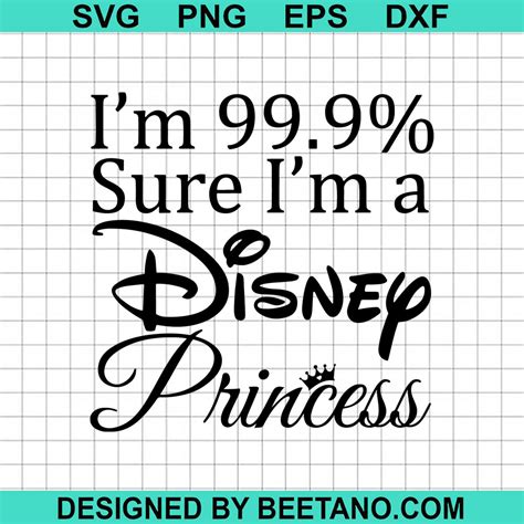 I'm 99.9% Sure I'm A Disney Princess SVG, Disney Princess SVG