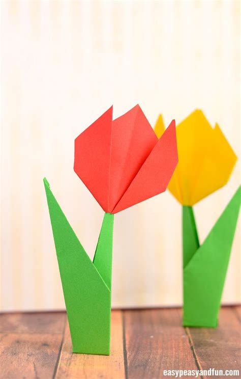 How to Make Origami Flowers - Origami Tulip Tutorial with Diagram | Origami easy, Easy origami ...