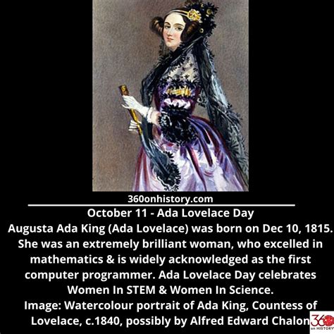 Ada Lovelace died on Nov 27, 1852 : r/360onHistory