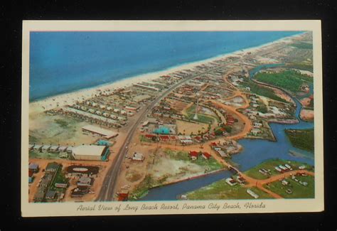 1950s Postcard Aerial View of Long Beach Resort Panama City FL Bay Co ...