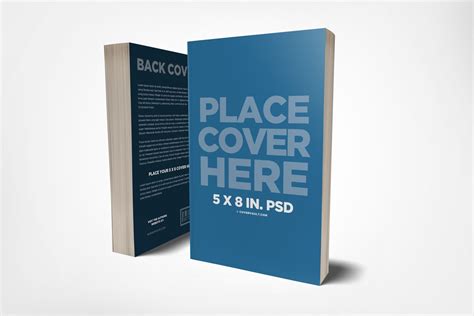 5 x 8 Cover Book Mockup Easily display both the front and back cover of your book with this 5 x ...