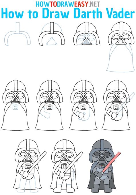 How to Draw Darth Vader Step by Step #StarWars #StarWarsDrawing #EasyDrawings # ...