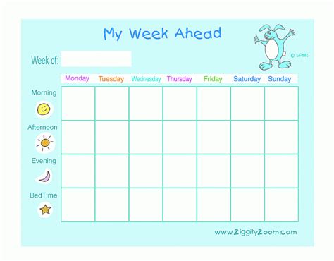 My Week Ahead Printable Chart