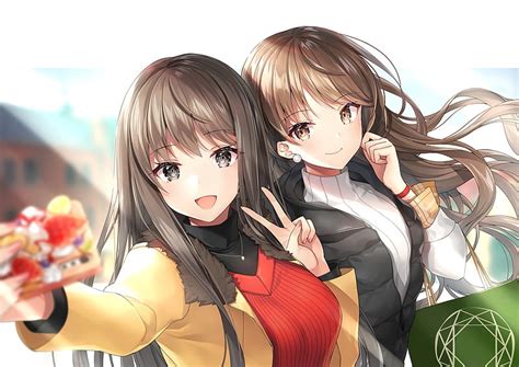 Anime friends, selfie, cute, smiling, necklace, Anime, HD wallpaper ...