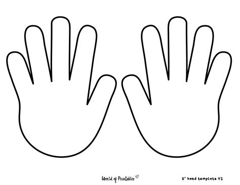 32 Hand Outline Printable Templates - World of Printables