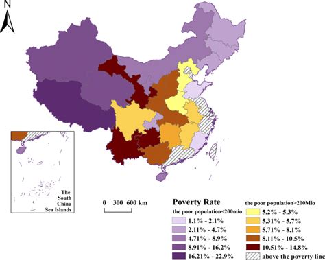 Poverty headcount ratio for each province in China (2015) | Download ...