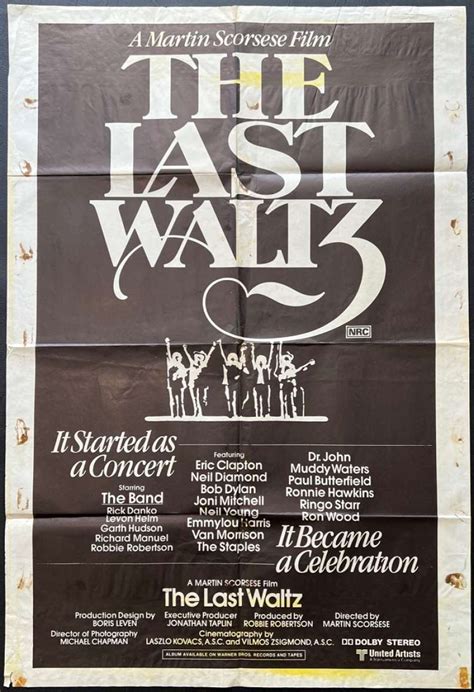 All About Movies - The Last Waltz Poster Original One Sheet 1978 Martin Scorsese