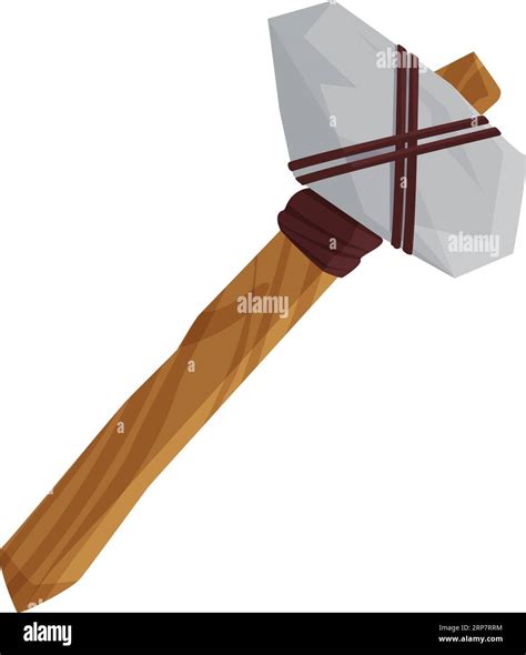 Stone age hammer. Caveman hunting tools, ancient objects cartoon vector illustration Stock ...