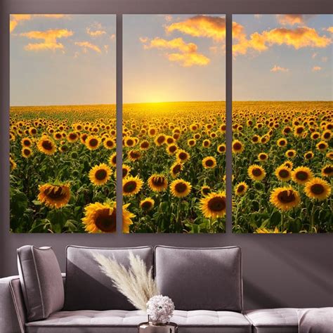 Sunflower Wall Art Canvas - Etsy