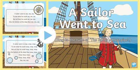 A Sailor Went to Sea Rhyme PowerPoint (teacher made)