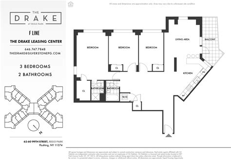 1 - 4 Bedroom Luxury Apartments in Rego Park | The Drake Floor Plans ...