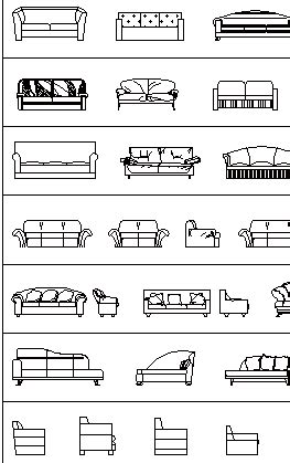 Furnitures CAD Blocks, dwg: beds, chairs, armchairs, tables, sofas