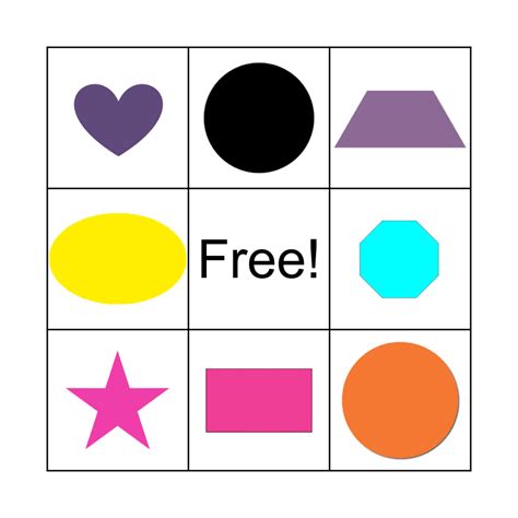 Shapes Bingo Card