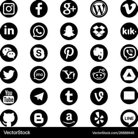 Social media icons pack Royalty Free Vector Image