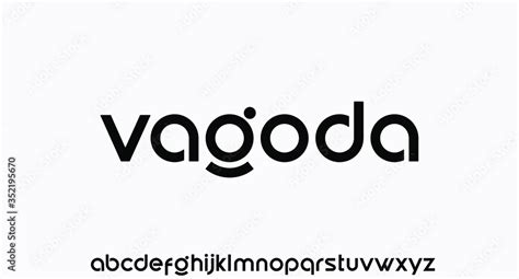 VAGODA, modern geometric circular font with rounded edges. Stock Vector | Adobe Stock