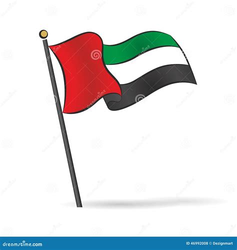 UAE Flag Waving on the Wind Vector Illustration Stock Vector ...