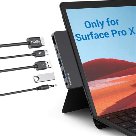 Amazon.com: Surface Pro X USB C Hub, HOGORE Surface Pro X Adapter Dock ...