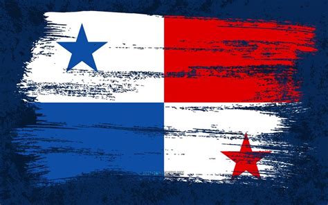 Download wallpapers 4k, Flag of Panama, grunge flags, North American countries, national symbols ...