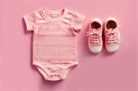 Free Photo | Pink baby onesie on pink background