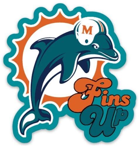 Miami Dolphins "FINS UP" Quote Logo Type with Dolphin NFL Die-Cut MAGNET | eBay