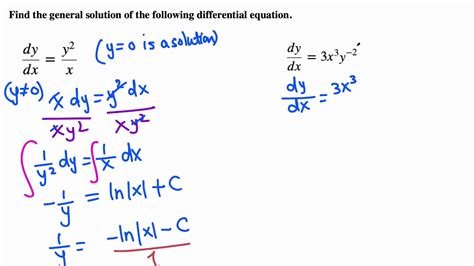 Simple separable differential equations - YouTube