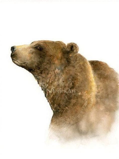 Brown Bear Watercolor Print Wildlife Art Nature Lover Gift | Etsy