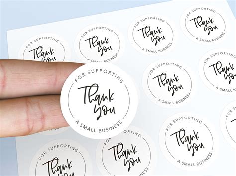 Thank you for supporting a small business, Thank you Stickers, Small Business, Cursive Font ...